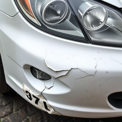 damaged car bumper