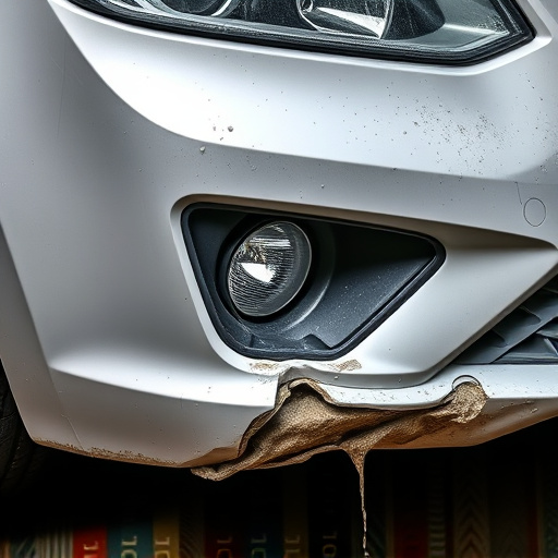 damaged car bumper