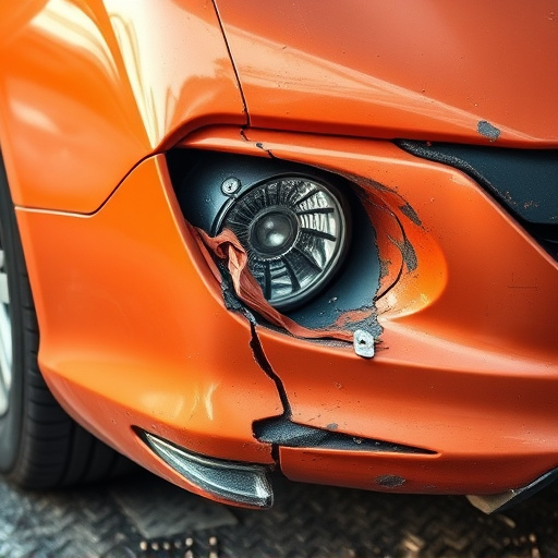 damaged car bumper