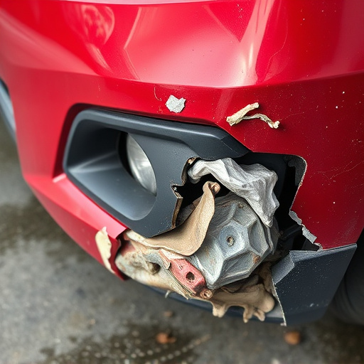 damaged car bumper