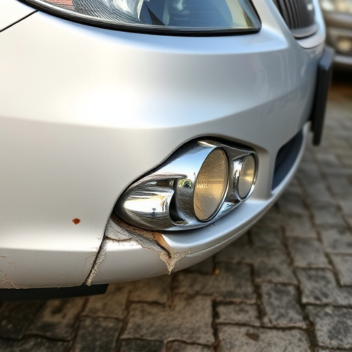 damaged car bumper