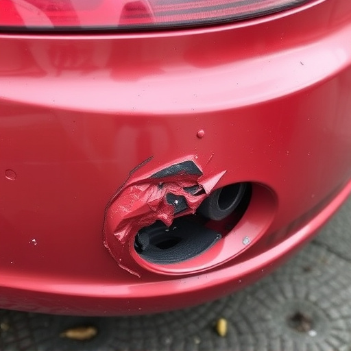 damaged car bumper