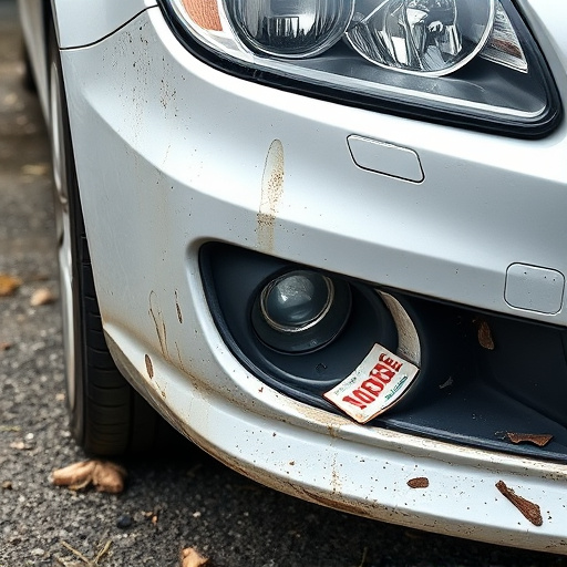 damaged car bumper