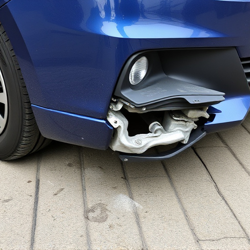 damaged car bumper