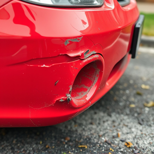 damaged car bumper