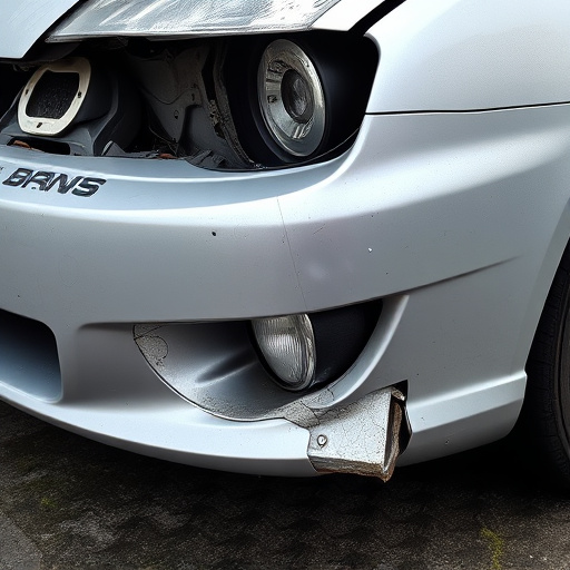 damaged car bumper