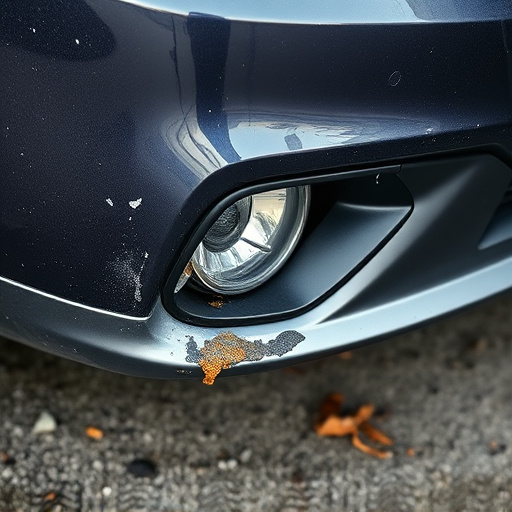 damaged car bumper