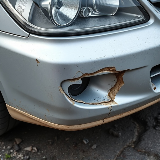 damaged car bumper