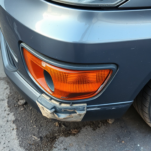 damaged car bumper