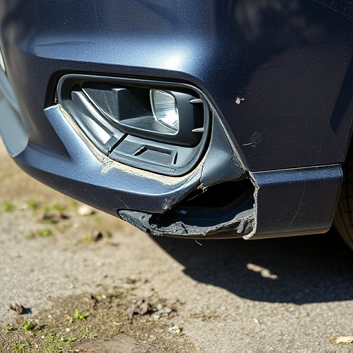 damaged car bumper