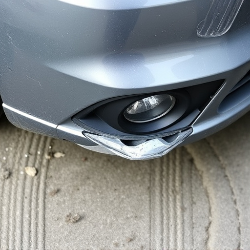 damaged car bumper
