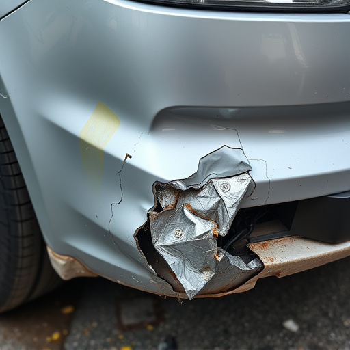 damaged car bumper