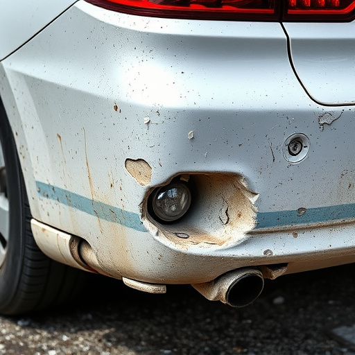 damaged car bumper