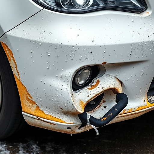 damaged car bumper