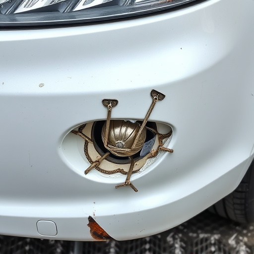 damaged car bumper