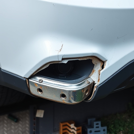 damaged car bumper