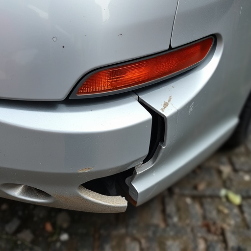 damaged car bumper