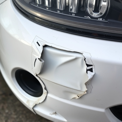 damaged car bumper