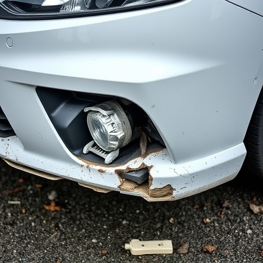 damaged car bumper
