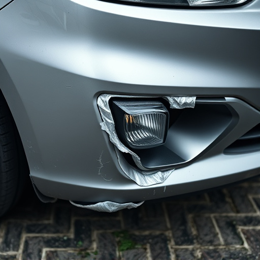 damaged car bumper