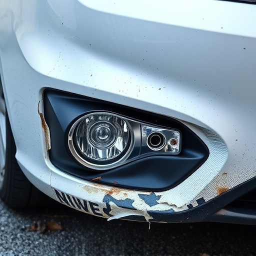 damaged car bumper