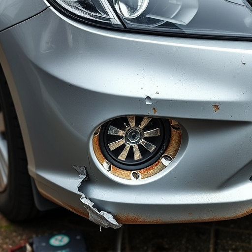 damaged car bumper