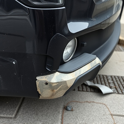 damaged car bumper