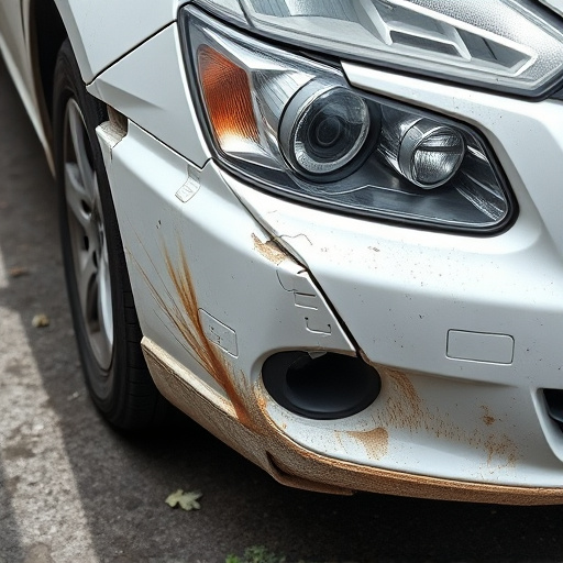 damaged car bumper