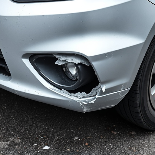 damaged car bumper