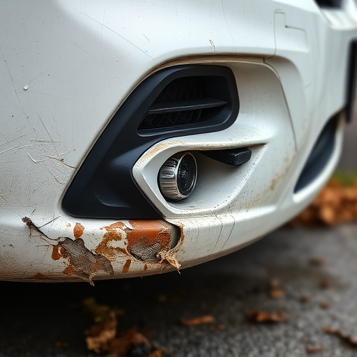 damaged car bumper