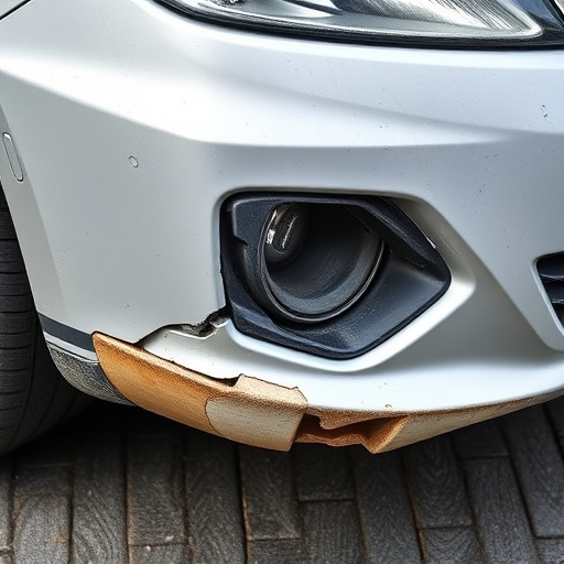 damaged car bumper