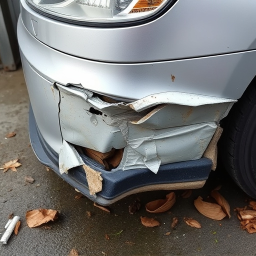 damaged car bumper