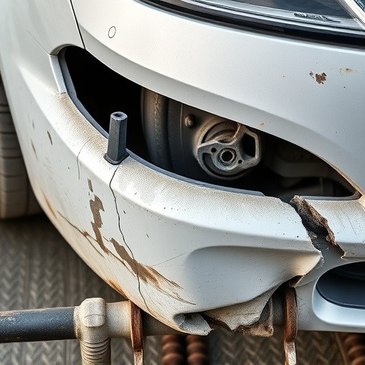 damaged car bumper