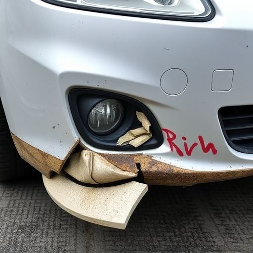 damaged car bumper