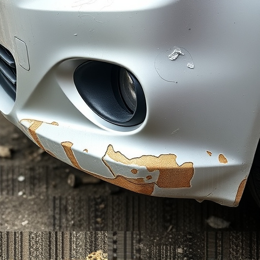 damaged car bumper