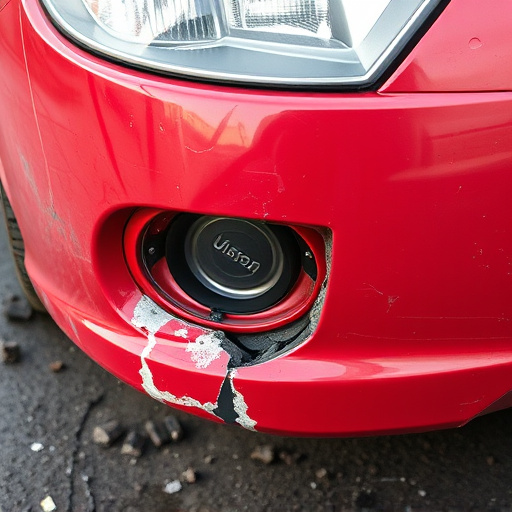 damaged car bumper