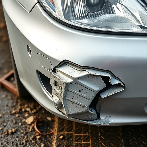 damaged car bumper