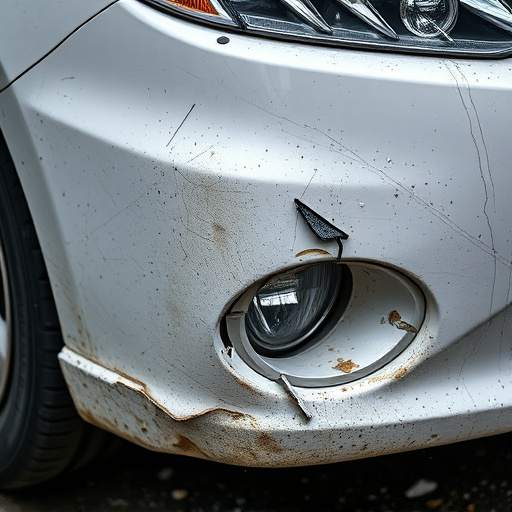 damaged car bumper