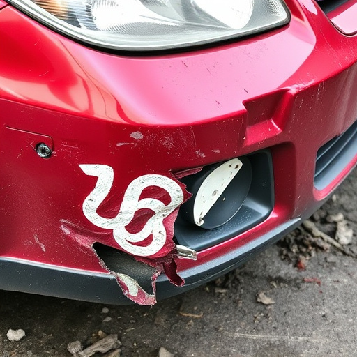 damaged car bumper