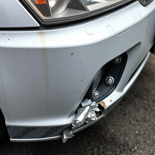damaged car bumper