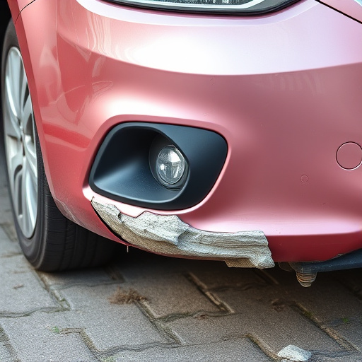 damaged car bumper