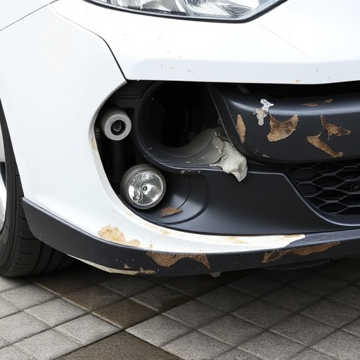 damaged car bumper