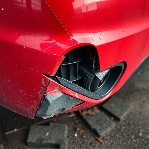 damaged car bumper