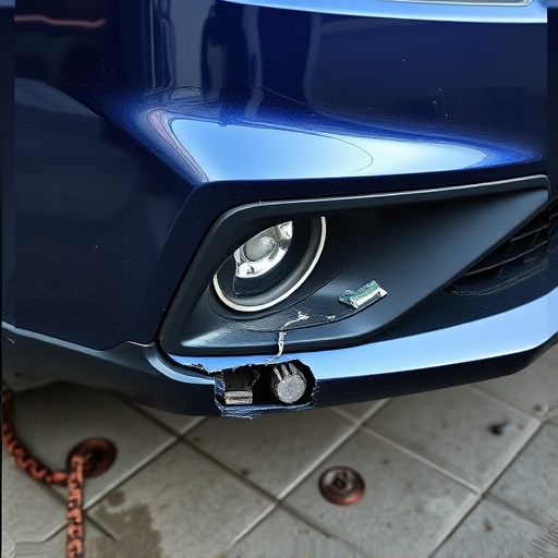 damaged car bumper