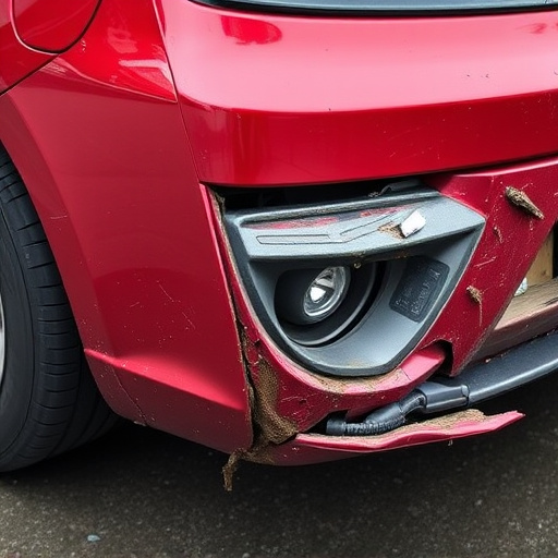 damaged car bumper