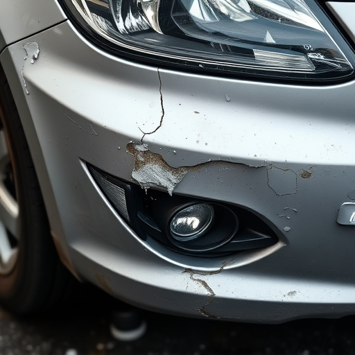 damaged car bumper
