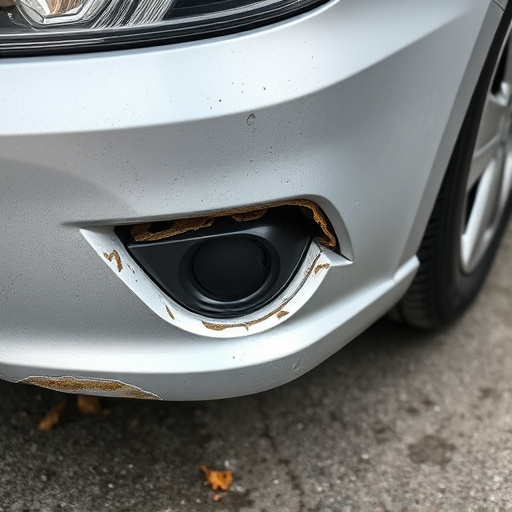 damaged car bumper