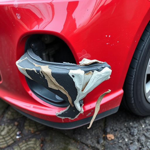 damaged car bumper