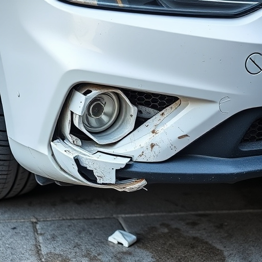 damaged car bumper