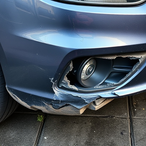 damaged car bumper